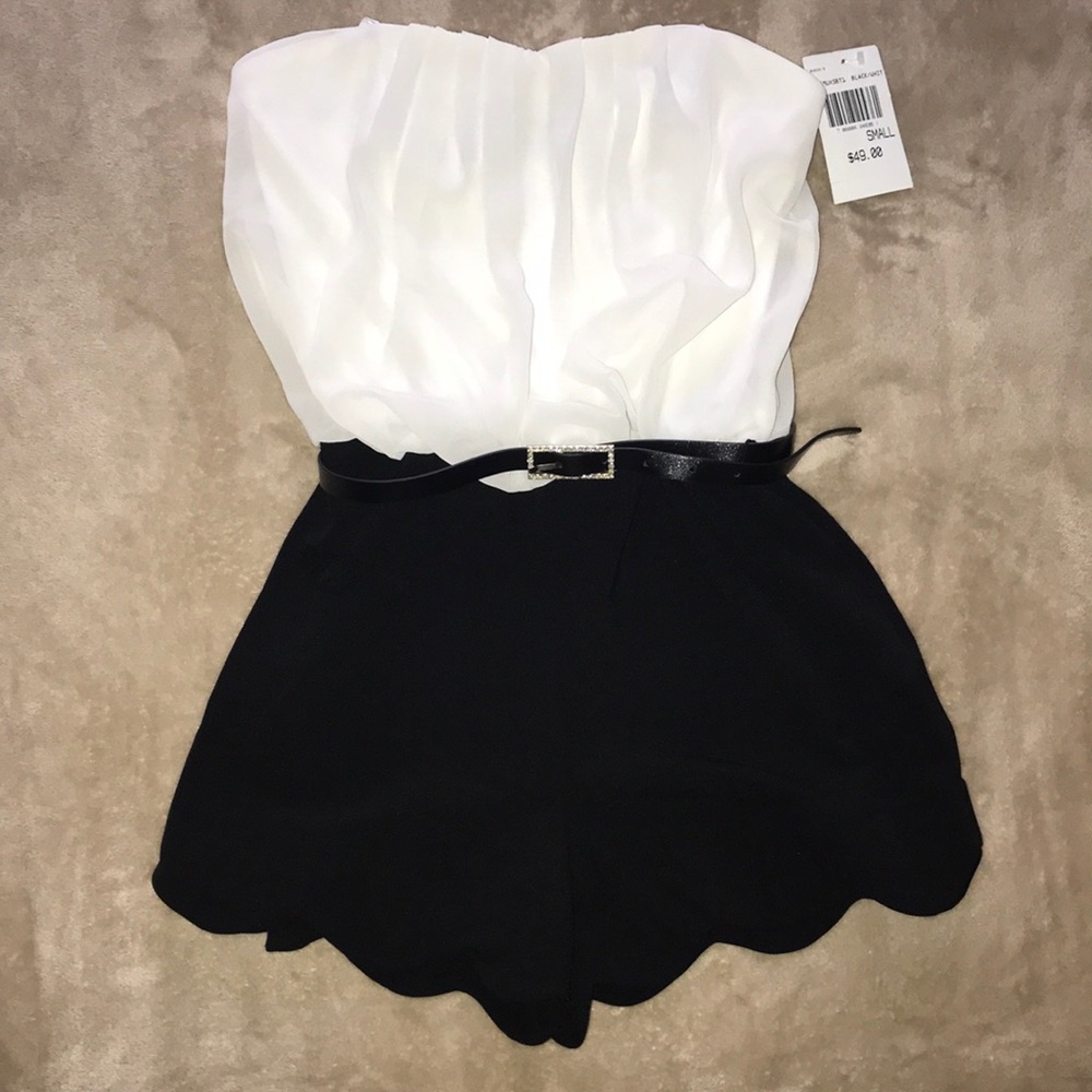 NWT Black and White Romper